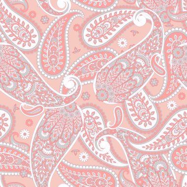 Şal desensiz vektör deseni. Batik biçiminde vintage arkaplan