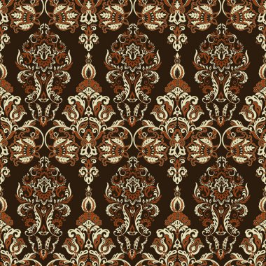 Barok dikişsiz çiçek deseni. Vektör klasik çiçek süsü