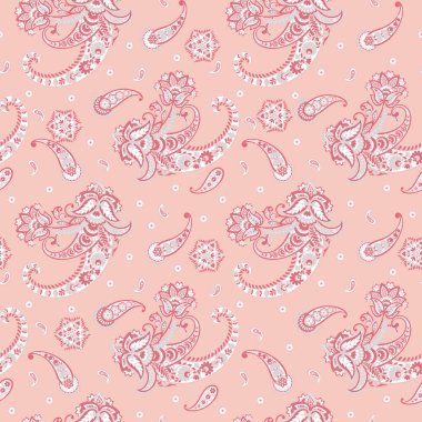 Paisley Vektör Deseni. Kusursuz Çiçeksiz Tekstil Arkaplanı
