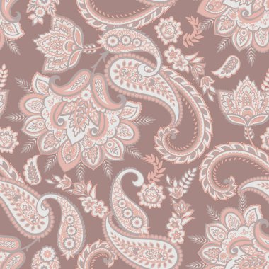 Hint tarzında kusursuz desenli. Çiçek vektör illüstrasyonu