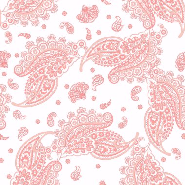 Hint batik tarzında kusursuz Paisley deseni. Çiçek vektör illüstrasyonu