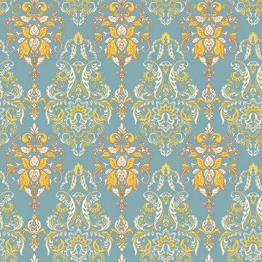 Vektör Barok çiçek deseni. Klasik çiçek süsü. Duvar kağıtları, tekstil, kumaş için klasik dikişsiz doku