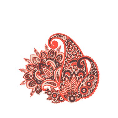 Paisley Çiçek Doğulu Etnik Düzen. Vektör Damask Süslemesi