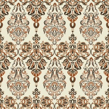 Barok dikişsiz çiçek deseni. Vektör klasik çiçek süsü