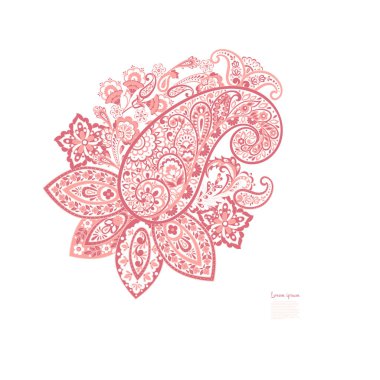 Paisley vektör izole desen. Çiçek Vintage illüstrasyonu