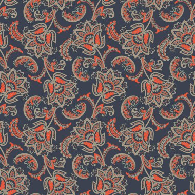 Çiçeklerle kusursuz desen. Vektör Çiçek İllüstrasyonu