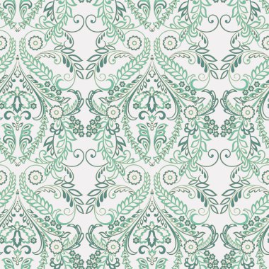 Vektör çiçekli duvar kağıdı. Klasik Barok çiçekli süs. Kusursuz vintage desen