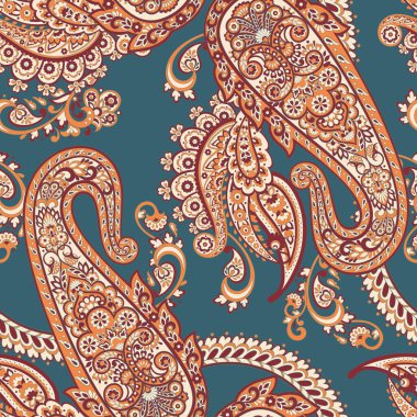 Paisley deseni, her amaç için harika bir tasarım. Kusursuz arkaplan 