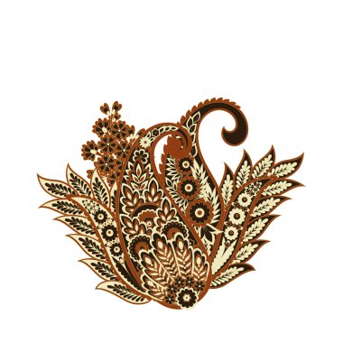 Paisley Vektör Deseni. Çiçekli Asya ResimleriName