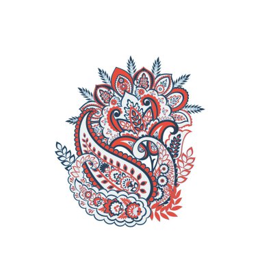 Paisley Vektör Deseni. Çiçekli Asya ResimleriName