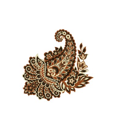 Çiçek desenli renkli vektör süsü. İzole Desen