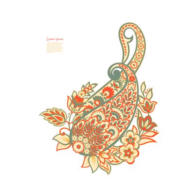Vector Isolated indian pattern with paisley