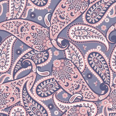 Şal desensiz vektör deseni. Batik biçiminde vintage arkaplan