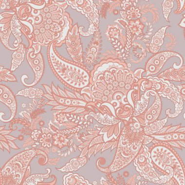 Paisley tarzı, çiçeksiz desen. Vektör Süsleme Arkaplanı