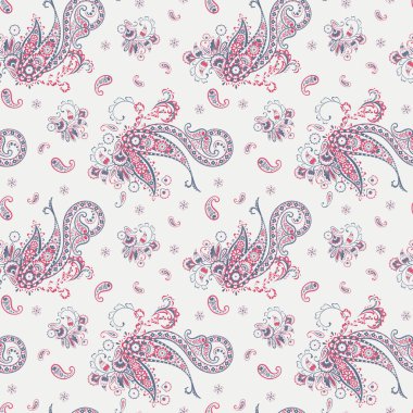 Paisley vektör seamless modeli. Fantastik çiçek yaprakları. Tekstil bohem Yazdır. Batik boyama. Vintage