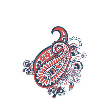 Damask desenli vektör çiçek süsü