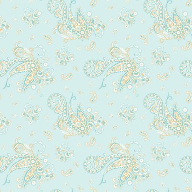 Paisley vektör seamless modeli. Fantastik çiçek yaprakları. Tekstil bohem Yazdır. Batik boyama. Vintage