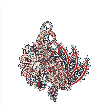 Paisley vektör deseni. Muhteşem çiçek, yapraklar