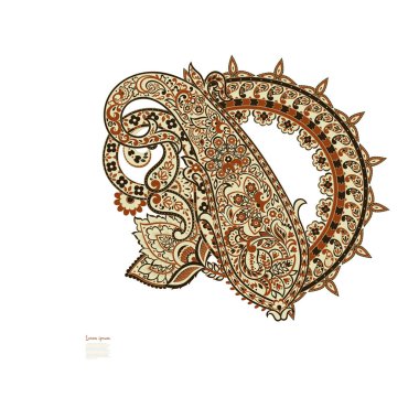 Vektör Paisley Çiçek yalıtılmış süsü