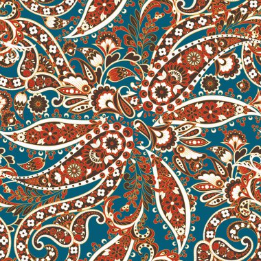Paisley deseni, her amaç için harika bir vektör tasarımı. Kusursuz arkaplan 