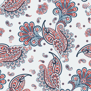 Batik süsü. Etnik Paisley Çiçeksiz desen.