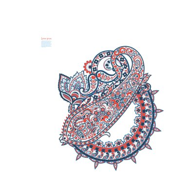 Vektör Paisley Çiçek yalıtılmış süsü