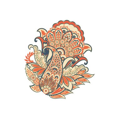 Çiçeksel Hint tarzında Vektör Paisley deseni