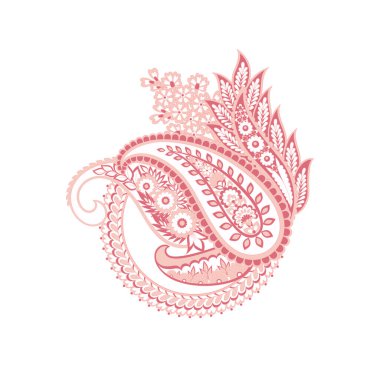 Damask Paisley Floral isolated vector ornament