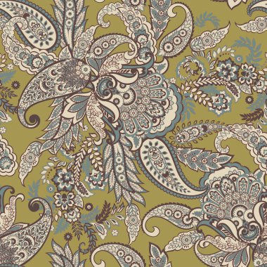 Paisley tarzı, çiçeksiz desen. Vektör Süsleme Arkaplanı