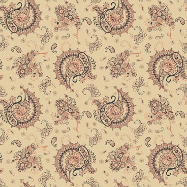 Paisley deseni, her amaç için harika bir vektör tasarımı. Kusursuz arkaplan