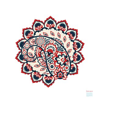 Paisley vektör izole desen. Çiçek Vintage illüstrasyonu