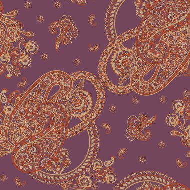 Hint batik tarzında kusursuz Paisley deseni. Çiçek vektör illüstrasyonu
