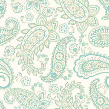 Batik süsü. Etnik Paisley Çiçeksiz desen.