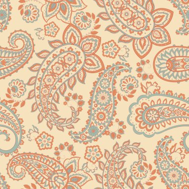 Batik süsü. Etnik Paisley Çiçeksiz desen.