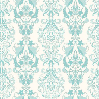 Çiçeksiz, desensiz, klasik bir çiçek. Klasik Barok duvar kâğıdı. Kusursuz vektör arkaplanı