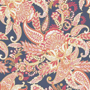 Paisley tarzı, çiçeksiz desen. Vektör Süsleme Arkaplanı