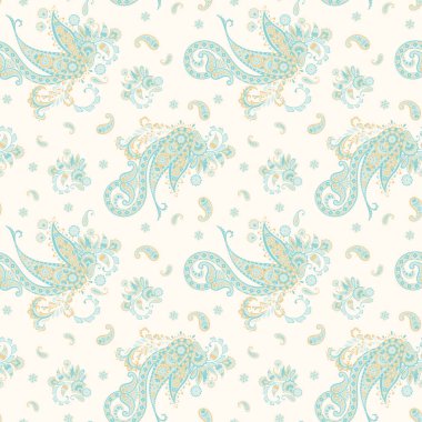 Paisley vektör seamless modeli. Fantastik çiçek yaprakları. Tekstil bohem Yazdır. Batik boyama. Vintage