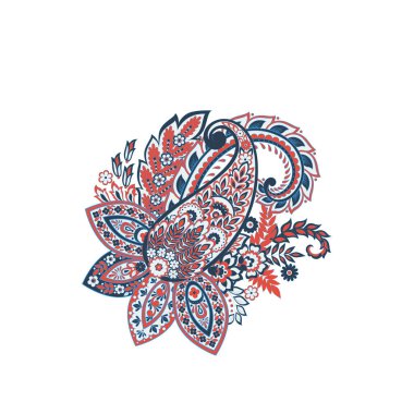 Paisley Vektör Deseni. Çiçekli Asya ResimleriName