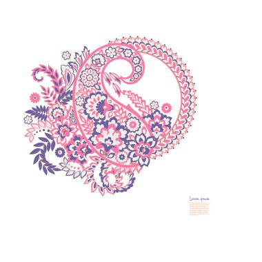 Damask Paisley Floral isolated vector ornament