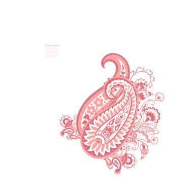 Damask desenli vektör çiçek süsü