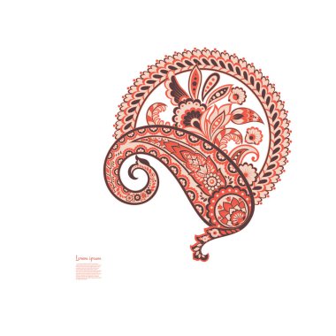 Çiçeksel Hint tarzında Vektör Paisley deseni