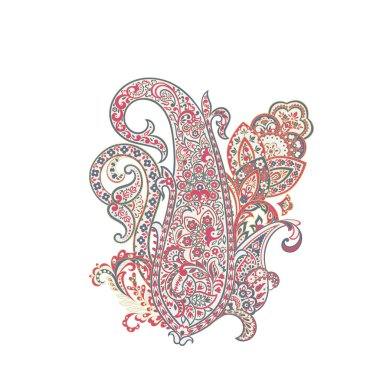 Paisley Vektör Deseni. Çiçekli Asya ResimleriName