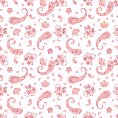 Paisley vektör kusursuz desen. Muhteşem çiçek, yapraklar. Batik tarzı resim. Eski arkaplan