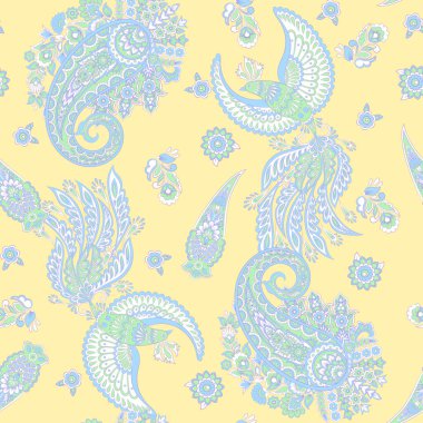 Uçan Kuş kusursuz vektör deseni. damasley desenli çiçekli arka plan