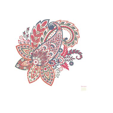 Paisley Vektör Deseni. Çiçekli Asya ResimleriName