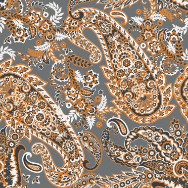 Paisley deseni, her amaç için harika bir vektör tasarımı. Kusursuz arkaplan 