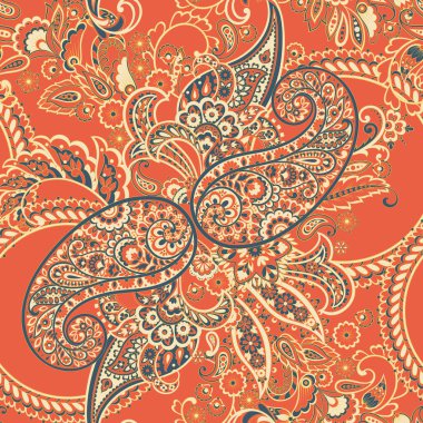 Paisley deseni, her amaç için harika bir vektör tasarımı. Kusursuz arkaplan 