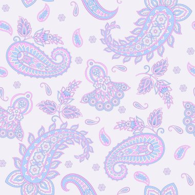 Paisley Süslü, pürüzsüz desen. kalamkari vektör kumaş arkaplanı