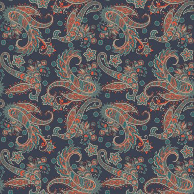 Paisley Damask süsü. Kusursuz Vektör deseni