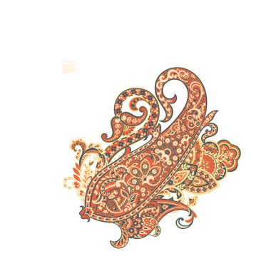 Paisley Vektör Deseni. Çiçekli Asya ResimleriName